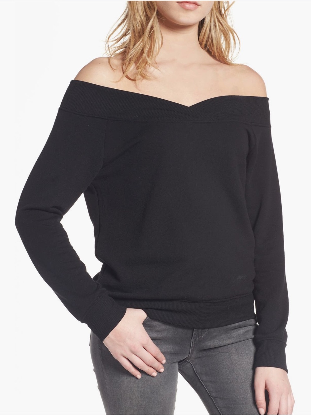 Socialite Over The Shoulder Sweatshirt - S
